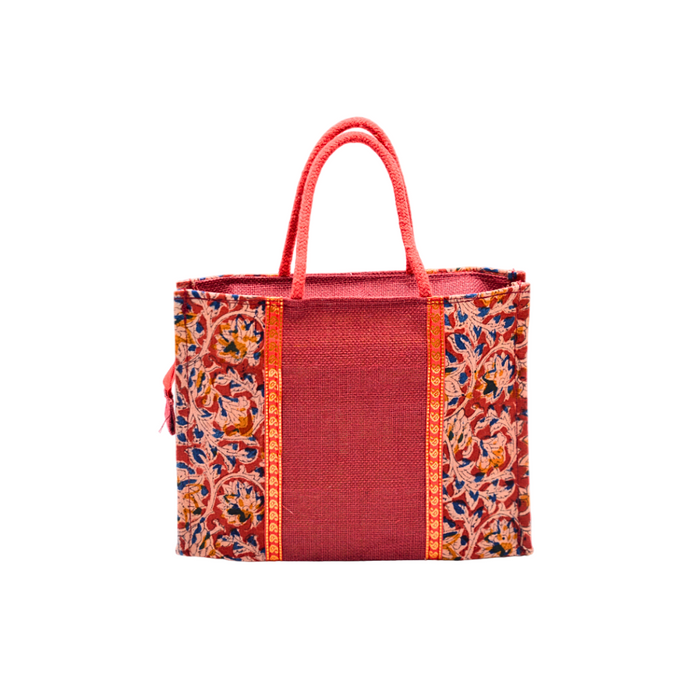 Ladies Fancy Kalamkari Bag Maroon - 1 Pc(12w x 9h x 4s)