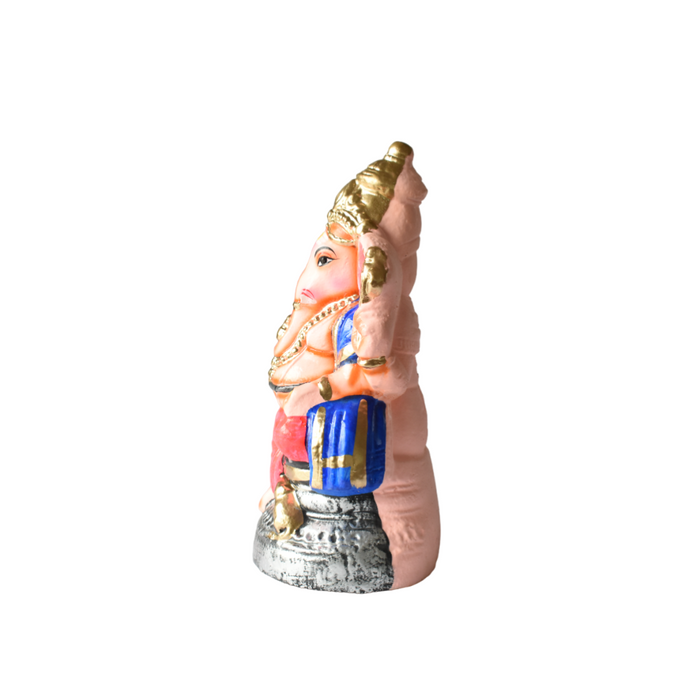 Ganesha Statue Painted Multicoloured Idol Made With Real Clay - 1.2 Feet