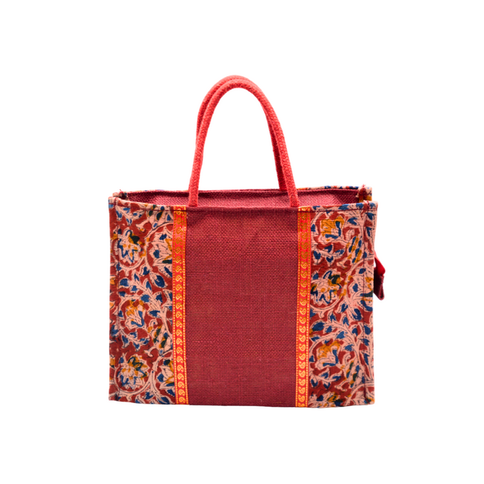 Ladies Fancy Kalamkari Bag Maroon - 1 Pc(12w x 9h x 4s)