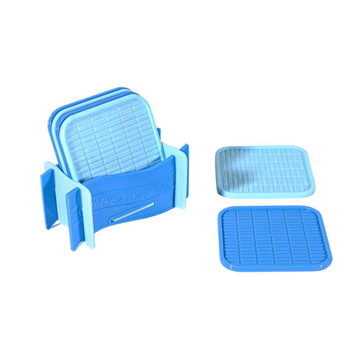 Plastic Square Design Tea Coffee Coasters - 1 Set