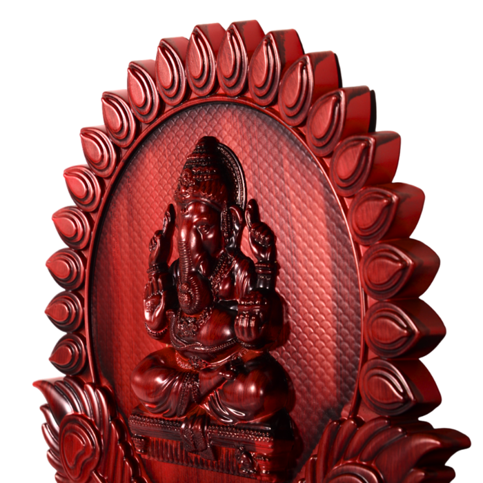 Plastic Ganesha Leaf Design Wall Hanging for Decoartion (Color may vary) - 1 Pc