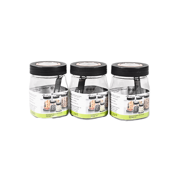 Plastic Transparent Pet Jar - 350 ml (Set of 3)