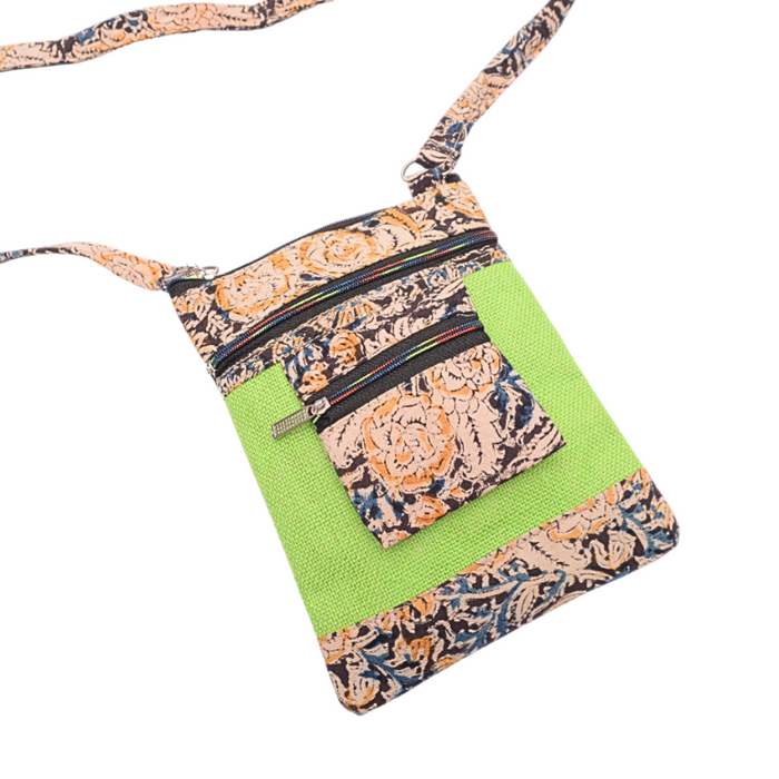 Kalamkari Ladies Sling Bag Green - 1 Pc