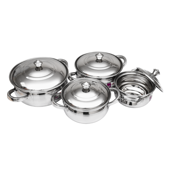 Stainless Steel Cook and Serve Dish Set - Set Of 4