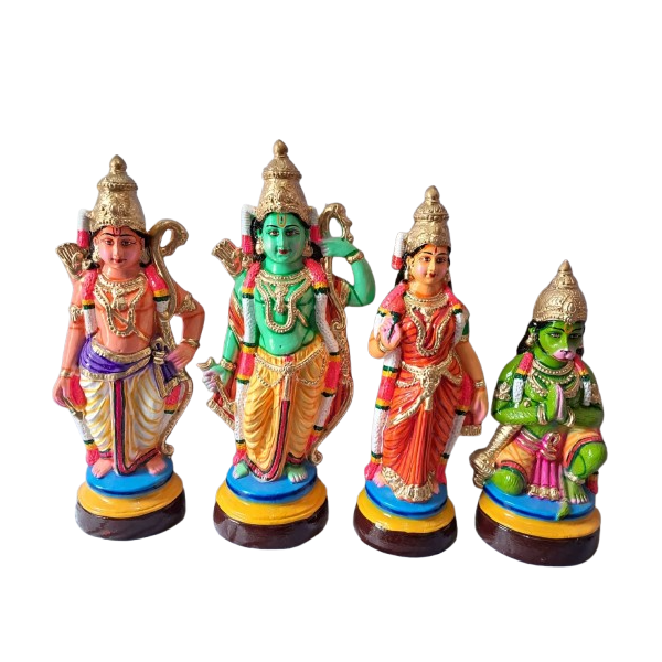 Paper Mache Ramar Set Golu Statue - 2 Feet