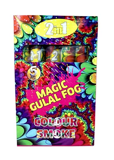 Popo Toys Holi 2 in 1 Magic Gulal Fog Cracker - 5 Pcs