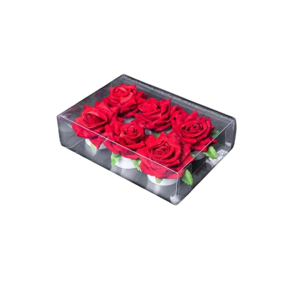 Rose Flameless Red Tealight (Battery Powered) - Set of 6