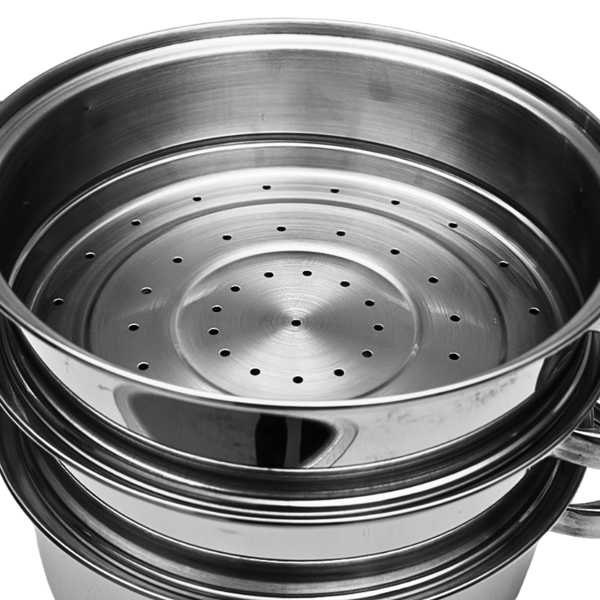 Pigeon Elantra Stainless Steel 3 Tier Steamer Pot Set with Glass Lid - 1 Pc