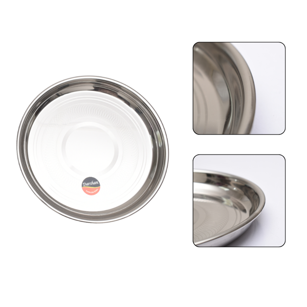 Stainless Steel Lunch Plate - Set of 2