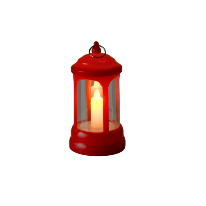 Flameless and Smokeless Acrylic Antique Led Lantern Hurricane Lamp and Wall Hanging (Colour May Vary) - Set of 2