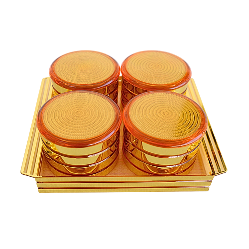 Oceana Round Dry Fruit Set  - (4 Containers with Lid & 1 Serving Tray)