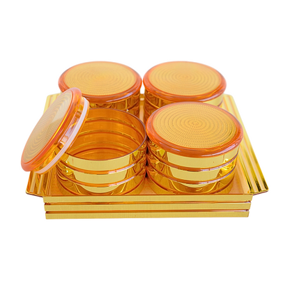 Oceana Round Dry Fruit Set  - (4 Containers with Lid & 1 Serving Tray)