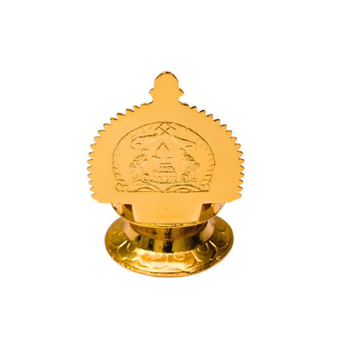 Brass Astalakshmi Diya (Vilakku) Gold Plated Specially From Nachiyarkovil Kumbakonam - 600 g