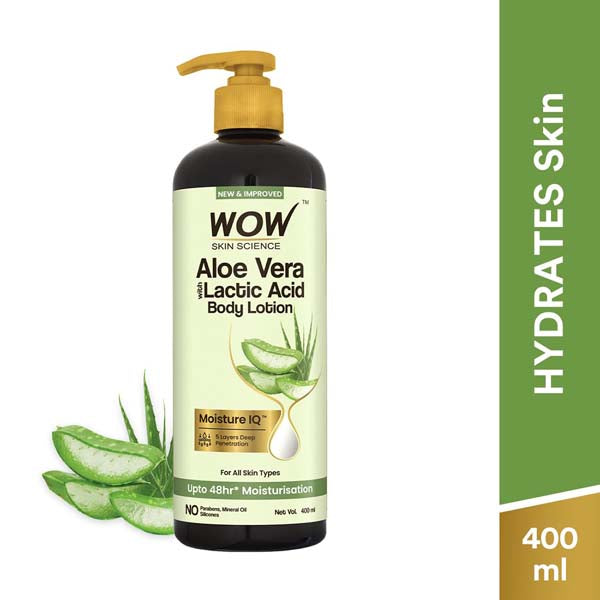 Wow Skin Science Aloe Vera Body Lotion for Ultra Light Hydration - 400 ml