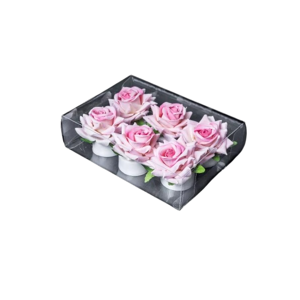 Rose Flameless Pink Tealight (Battery Powered) - Set of 6