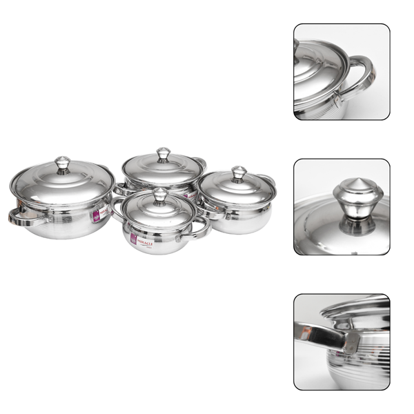 Stainless Steel Cook and Serve Dish Set - Set Of 4