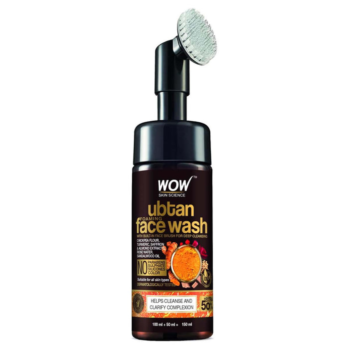 Wow Skin Science Ubtan Cleansing Face Wash Turmeric & Saffron - 100 ml