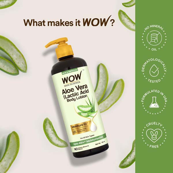 Wow Skin Science Aloe Vera Body Lotion for Ultra Light Hydration - 400 ml