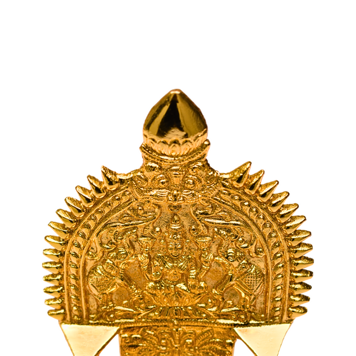 Brass Lakshmi Diya (Kamatchi Vilakku) Gold Plated Specially From Nachiyarkovil Kumbakonam - 1 pc (700 g)