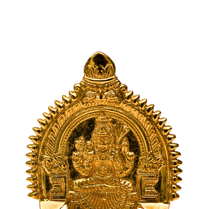 Brass Karumbu Kamatchi Oil Lamp Gold Plated Specially From Nachiyarkovil Kumbakonam - 1 Pc