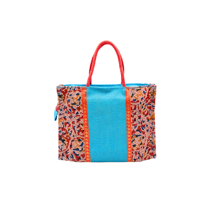 Ladies Fancy Kalamkari Bag Blue - 1 Pc(12w x 9h x 4s)