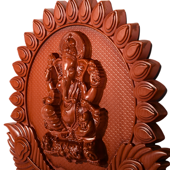 Plastic Ganesha Leaf Design Wall Hanging for Decoartion (Color may vary) - 1 Pc