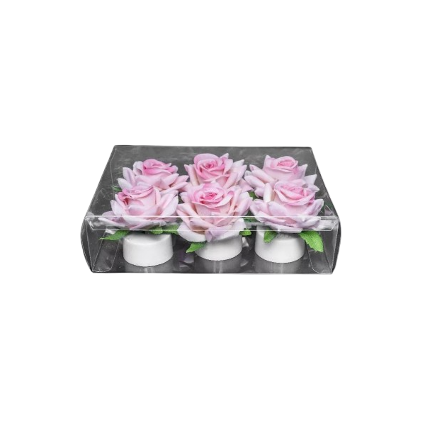 Rose Flameless Pink Tealight (Battery Powered) - Set of 6