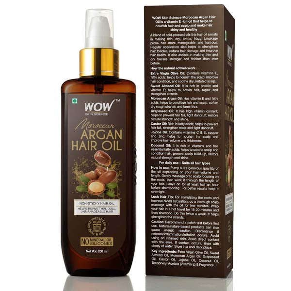 Wow Skin Science Moroccan Argan Hair Oil - 200 ml