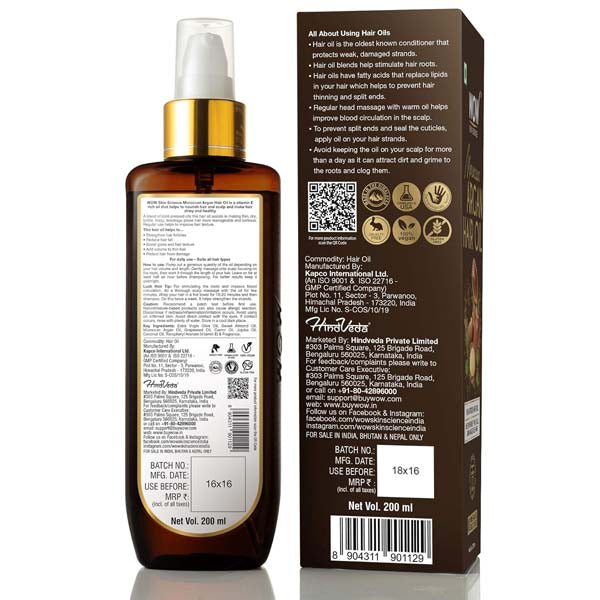 Wow Skin Science Moroccan Argan Hair Oil - 200 ml