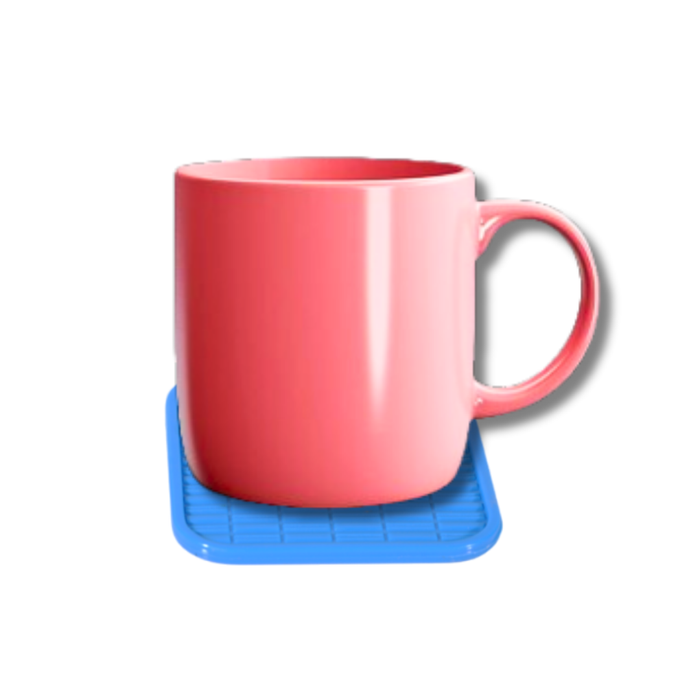 Plastic Square Design Tea Coffee Coasters - 1 Set