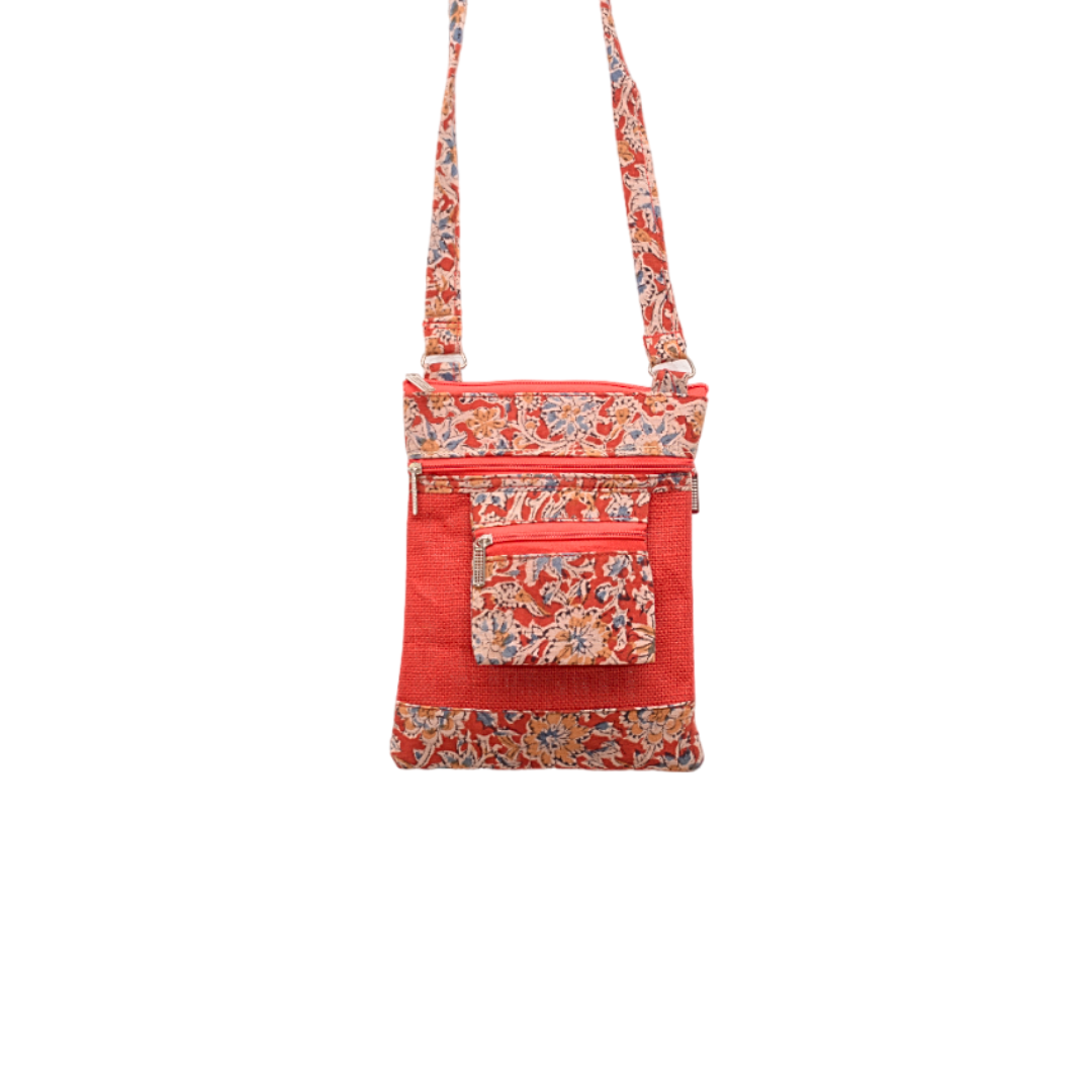 Kalamkari Ladies Sling Bag Red - 1 Pc