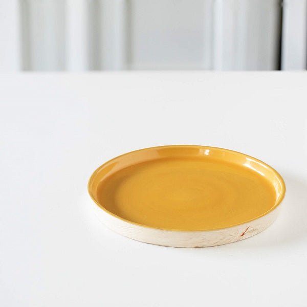 Ellementry Amber Love Ceramic Dinner Plate For Kitchen/Gifting Purpose(SWTEA1856) - 1 Pc