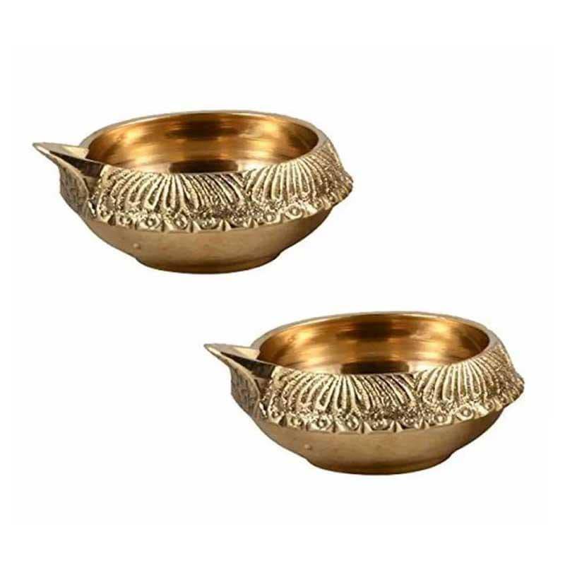 Antique Brass Agalvilaku - Set of 6