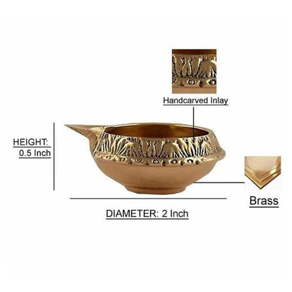 Antique Brass Agalvilaku - Set of 6