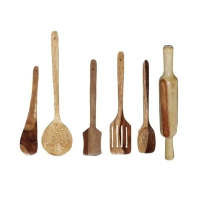 Antique Wooden Handmade Cooking Spoon  - Set of 6