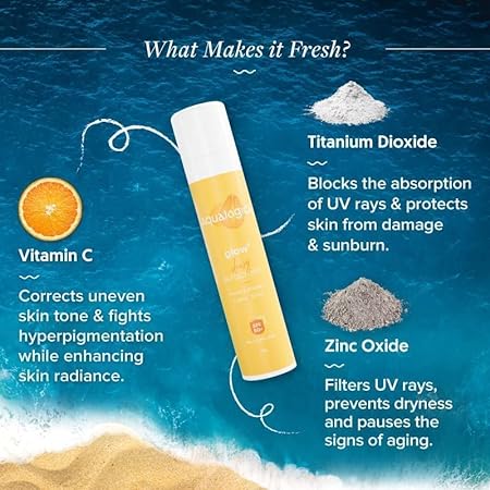 Aqualogica Glow + Dewy Sunscreen SPF 50 PA+ With Papaya & Vitamin C - 50 g