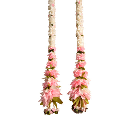 Artificial Cloth Garland White and Pink Hanging - 3 Feet