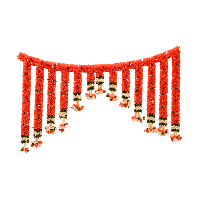 Artificial Cloth Garland Toran Orange - 1 Pc