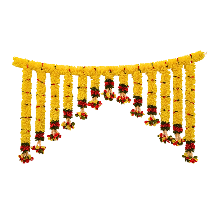 Artificial Cloth Garland Toran Yellow - 1 Pc