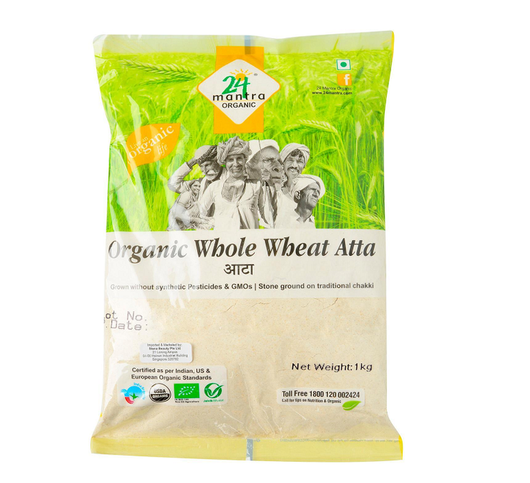 24 MANTRA Premium Whole Wheat Atta (Certified ORGANIC)  - 5 Kg