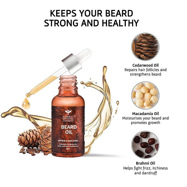 Bombay Shaving Company Beard Oil Cedarwood Beard Oil For Fast Beard Growth & Conditioning - 30 ml