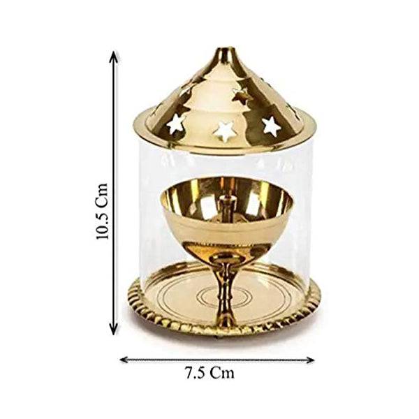 Brass Glass Diya (Vilakku) Specially From Nachiyarkovil Kumbakonam - 1 Pc