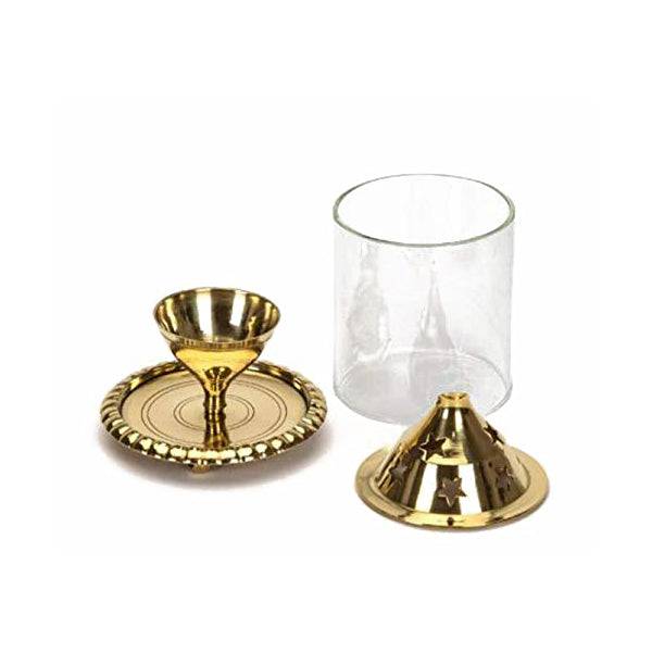 Brass Glass Diya (Vilakku) Specially From Nachiyarkovil Kumbakonam - 1 Pc