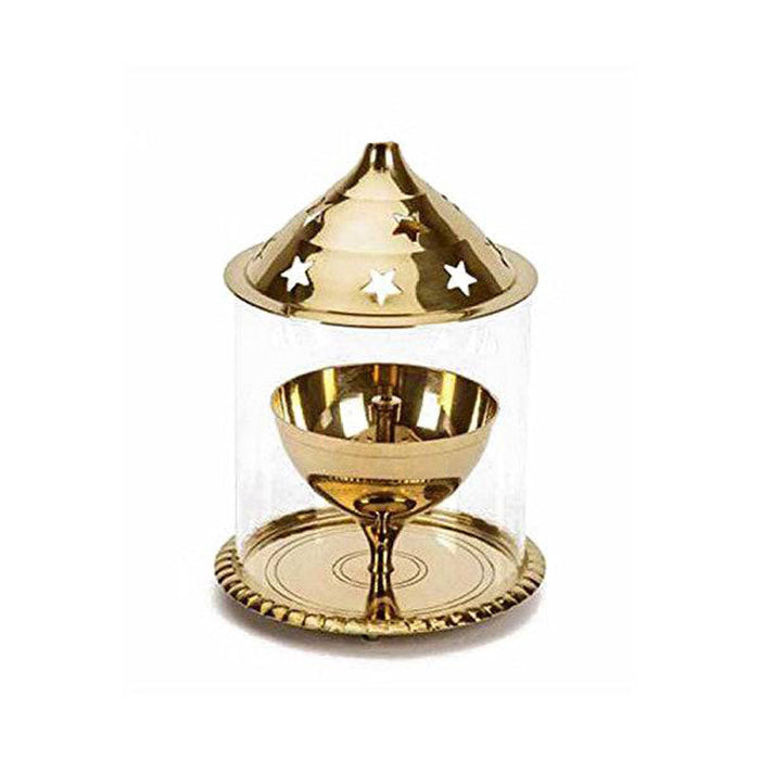 Brass Glass Diya (Vilakku) Specially From Nachiyarkovil Kumbakonam - 1 Pc