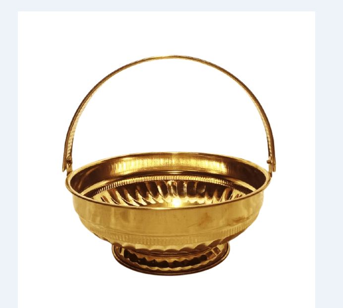Brass Flower Basket - 1 Pc