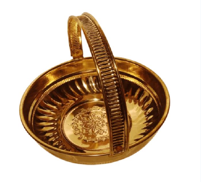 Brass Flower Basket - 1 Pc