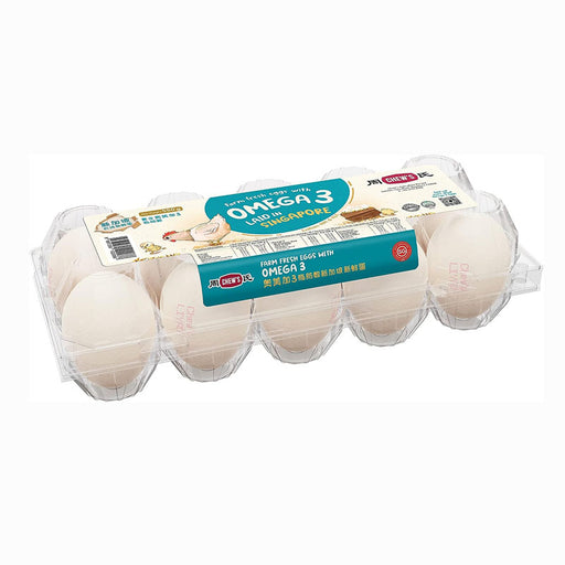 Chew's Fresh White Eggs With Omega 3 10 Pcs - FromIndia.com
