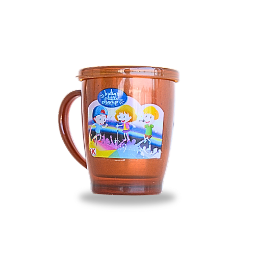 Plastic Coffee Mug with Lid for Kids(color may vary) - 250 ml