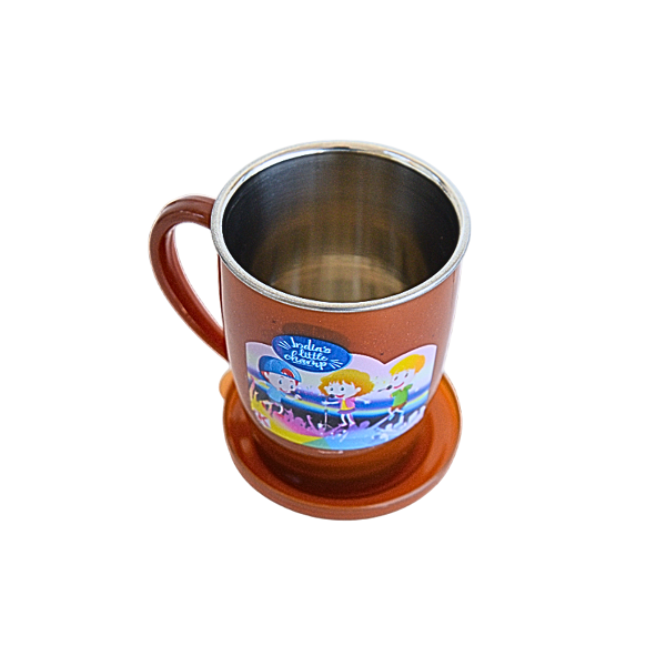 Plastic Coffee Mug with Lid for Kids(color may vary) - 250 ml