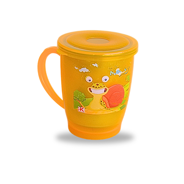 Plastic Coffee Mug with Lid for Kids(color may vary) - 250 ml